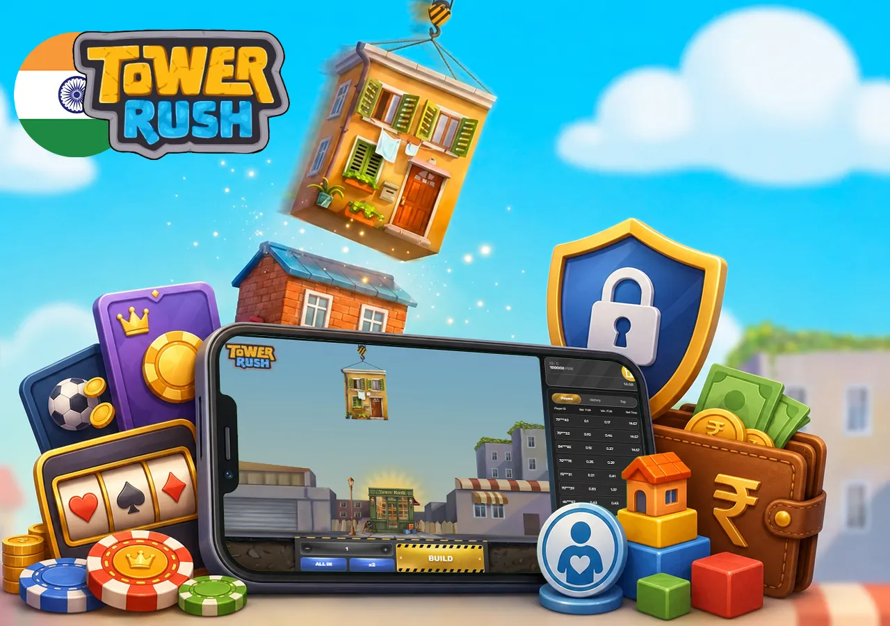Safe Tower Rush play with mobile casino controls