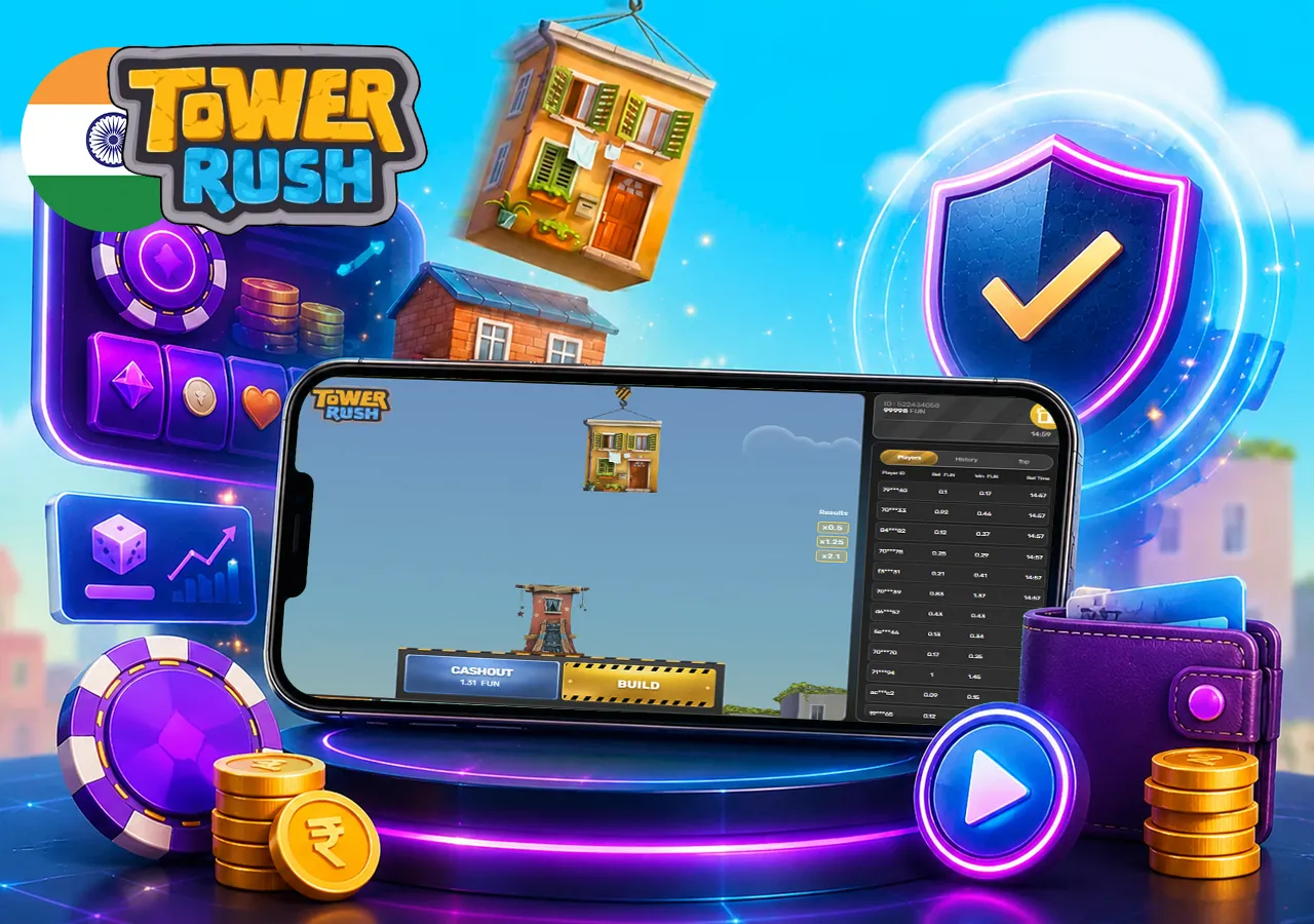 Tower Rush demo in a modern casino format